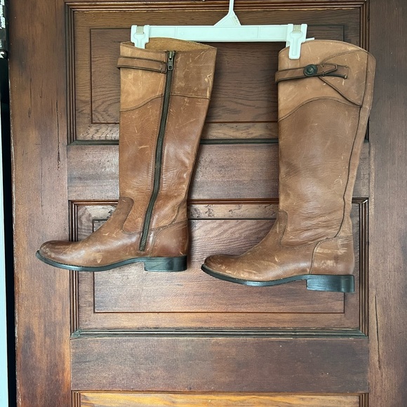 Frye Shoes Camel Color Leather Frye Tall Shaft Boots Poshmark
